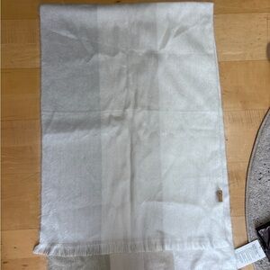 Large Alpaca cream and white blanket scarf